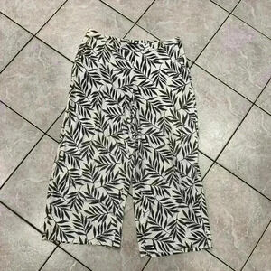 J. Jill Wear Everywhere Wide Leg Cropped Cotton Knit Pull On Pants Size 14